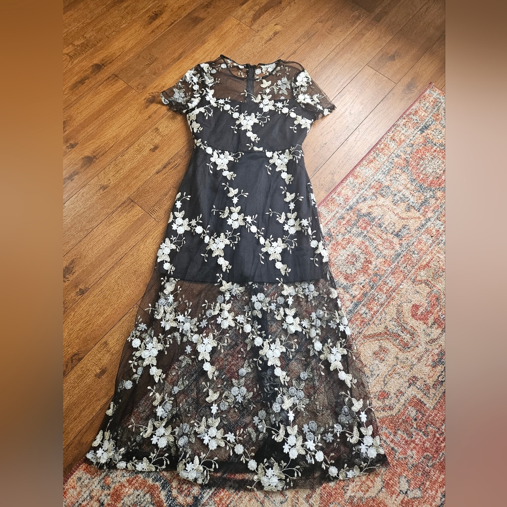 Endless Rose Black and White Floral Maxi Dress